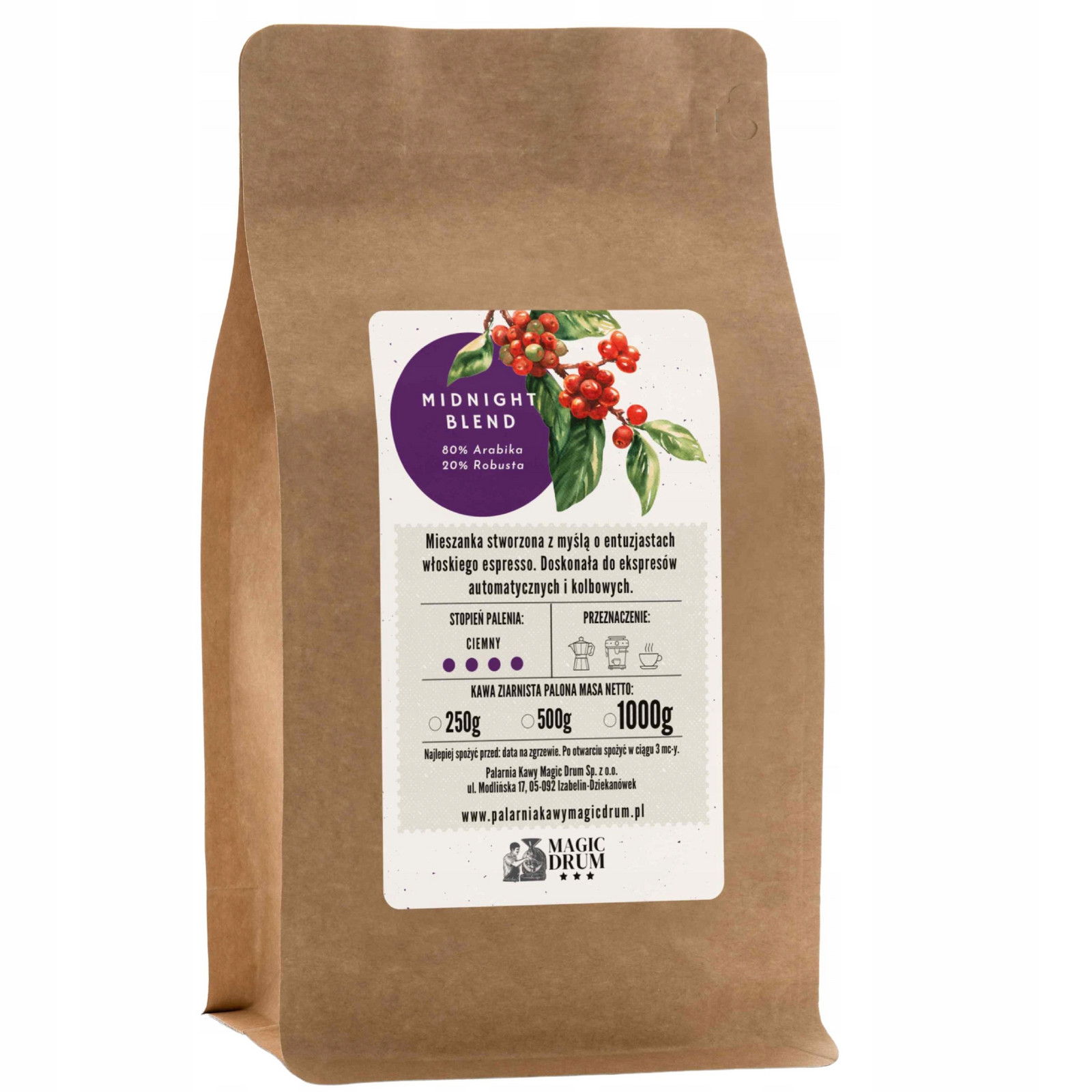 Káva Magic Drum Midnight Blend 1KG mletá