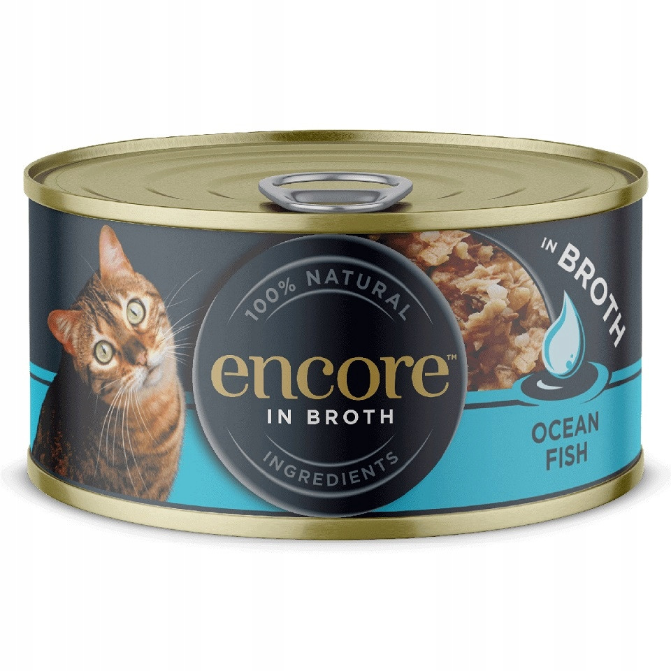 Encore Cat oceánské ryby ve vývaru pro kočky Set 16x70g