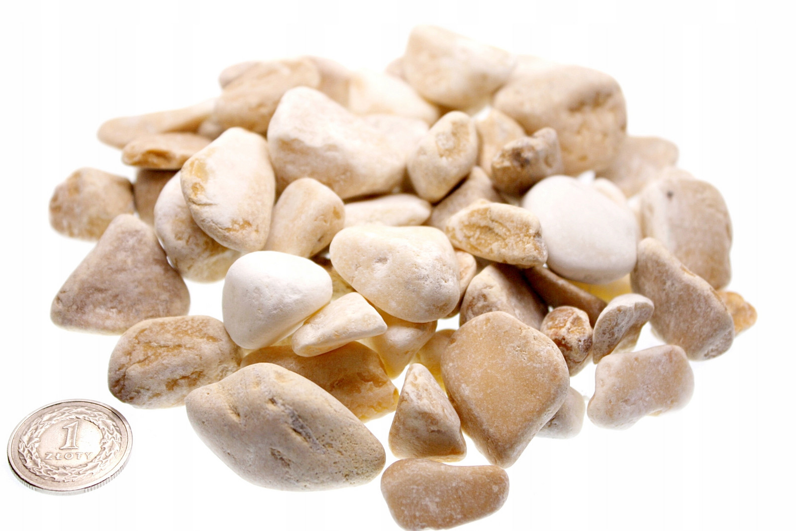 Kámen oblázek zahradní zlatý béžový italský mramor Giallo Siena 24 kg Italy