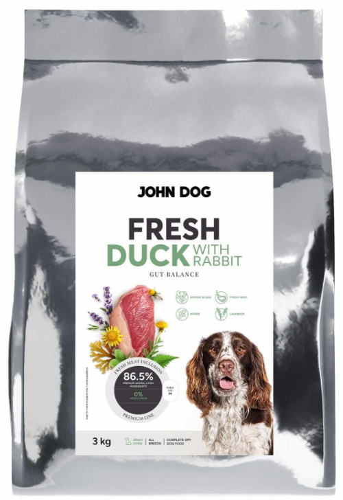 Adult Fresh suché krmivo pro psy Kachna S Králíkem John Dog 3 kg