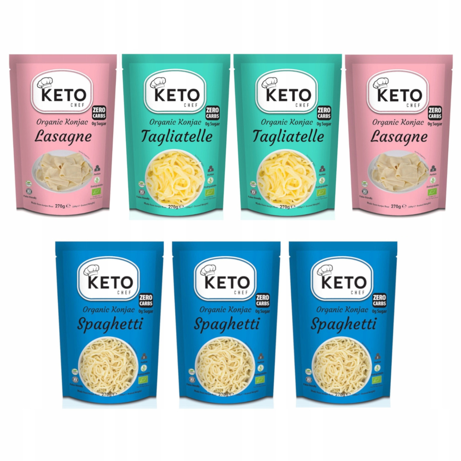 Těstoviny Better Than Foods Bio Konjac typu noodle Keto Chef Mix 7x 270g