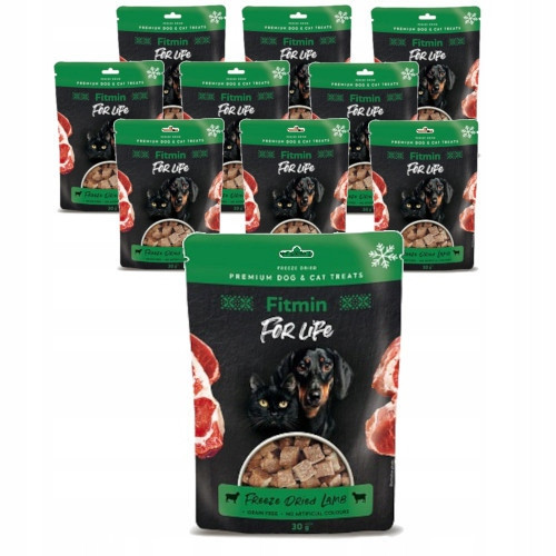 Fitmin For Life Dog Cat Dried Lamb 10x30g pamlsky pro psa kočku jehněčí