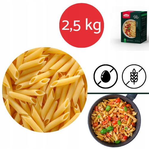Bezlepkové těstoviny Penne Incola 2,5kg Trubičky bez laktózy pšenice sóji