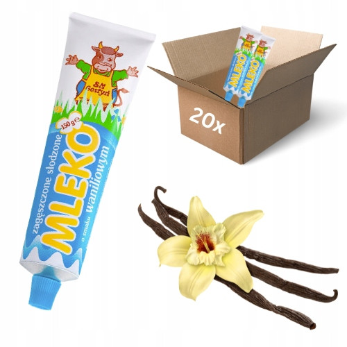 20x Zahuštěné mléko v tubě Sm Gostyń 150 Ml Vanilka ideální do dezertů