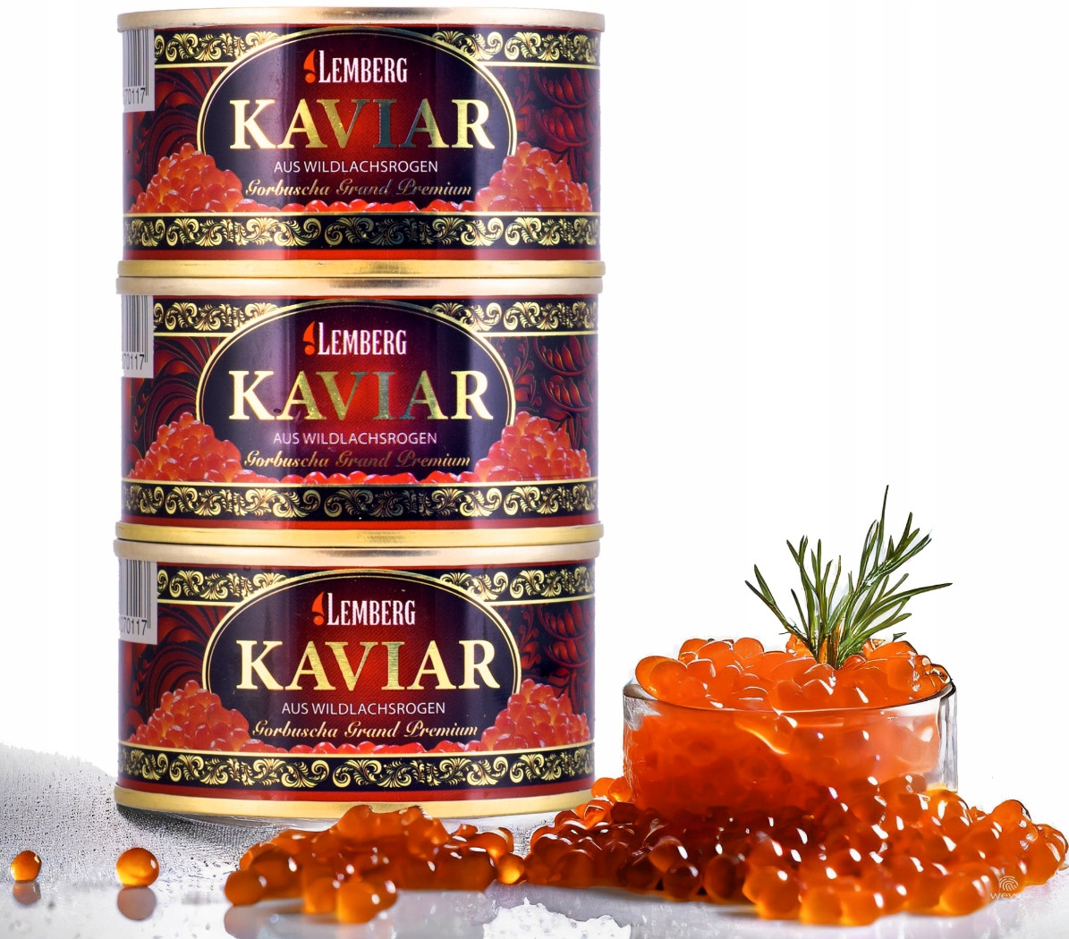 Červený kaviár z lososa Gorbuszy 3x90 g – Luxusní pochoutka