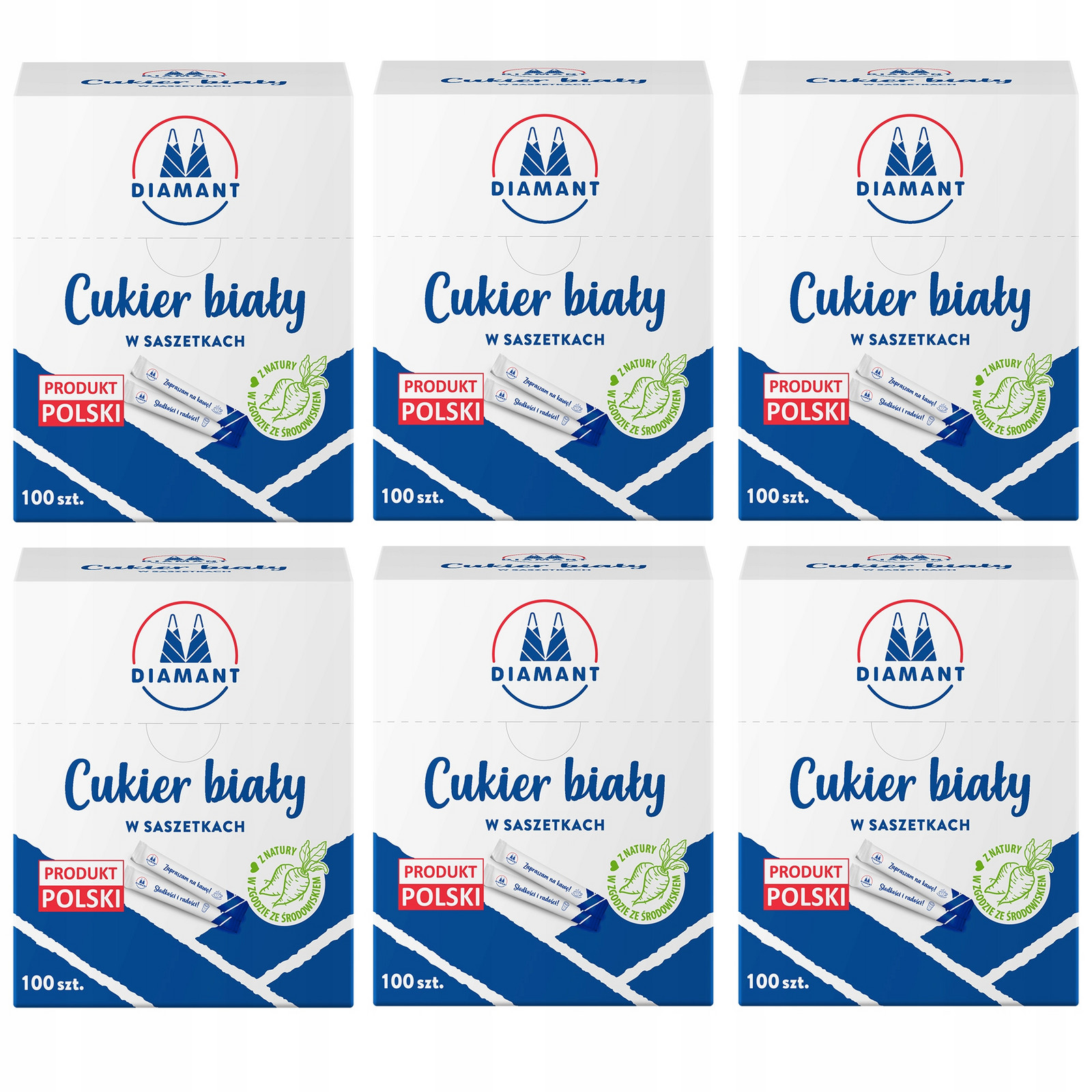 Diamant Cukr bílý v sáčcích 500 g (100 sáčků) x 6 kusů