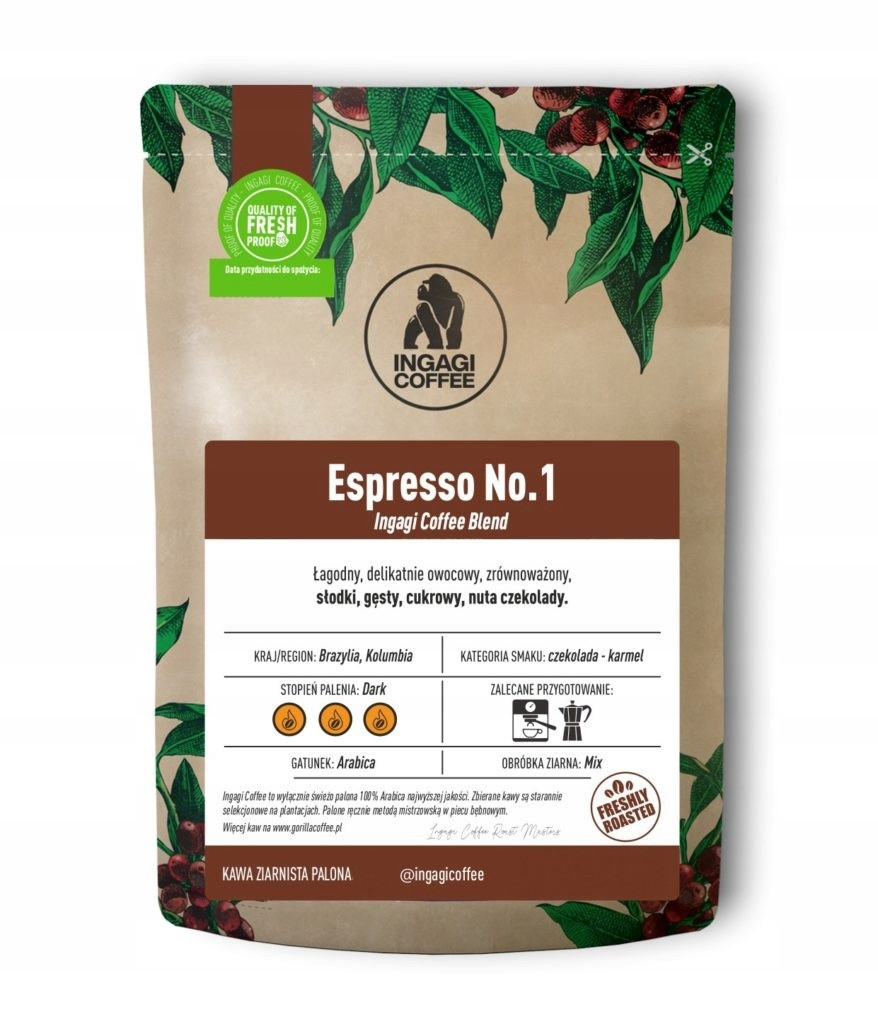 Káva zrnková Espresso No1 Ingagi Coffee Blend 1 kg