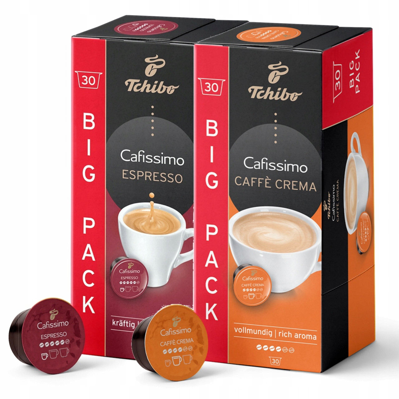 Tchibo Cafissimo Crema Rich Aroma Káva Kapsle 30Kap/Espresso Intense 30Ka