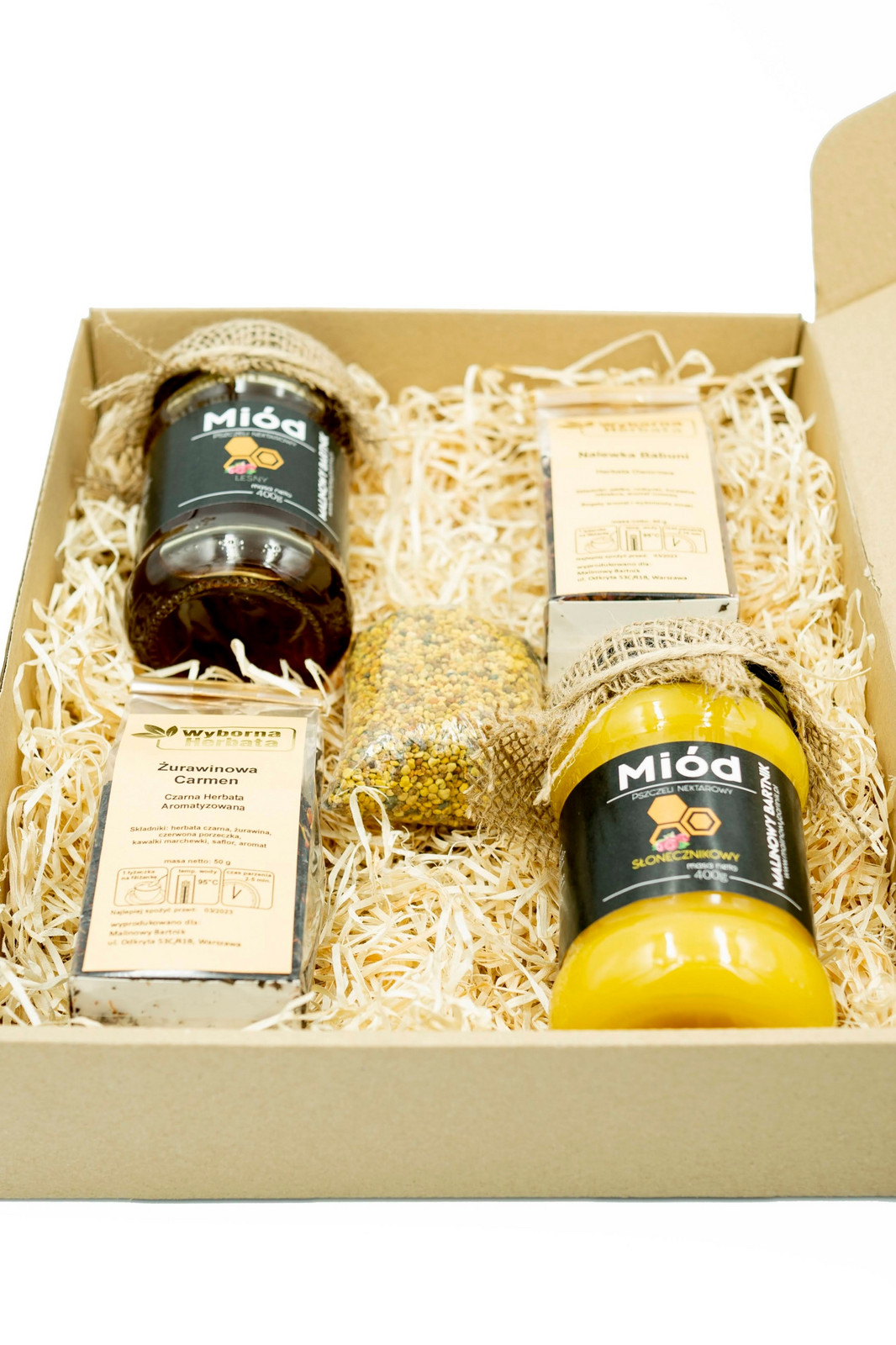 dárková sada 2x čaj, 2x med, pyl