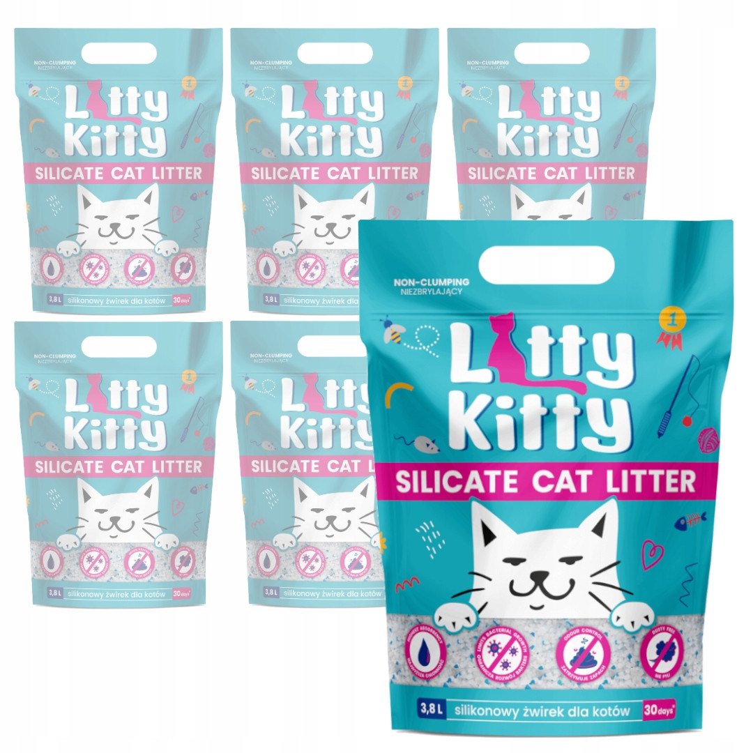 Litty Kitty Stelivo Silicate 6x3,8 l Silikonové Stelivo Pro Kočky Bez zápachu