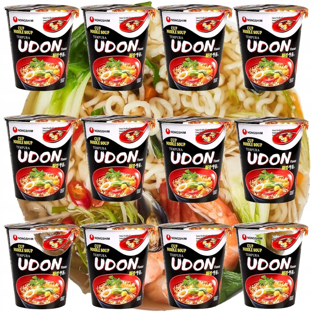 Karton Korejská Instantní polévka v Hrnku Cup Tempura Udon 12 x 62g Nongshim