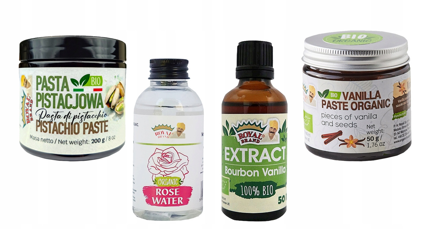 Sada na baskický cheesecake Bio Pistáciová pasta Růžová voda Bio Vanilka