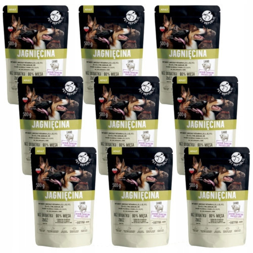 Pet Republic krmivo pro psy středních velkých plemen sekané jehněčí 9x500g