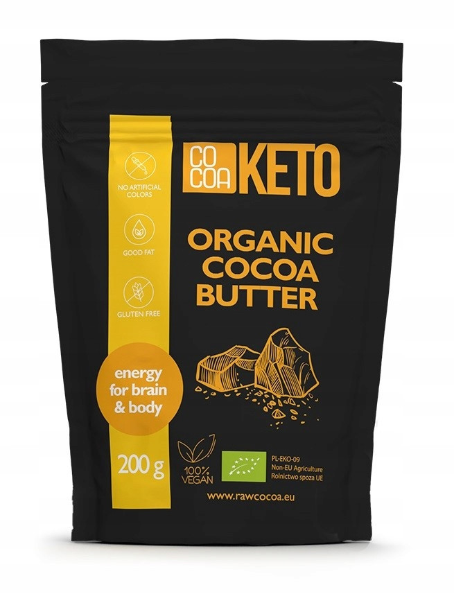 Cocoa kakaový tuk bezlepkový keto bio 200 g