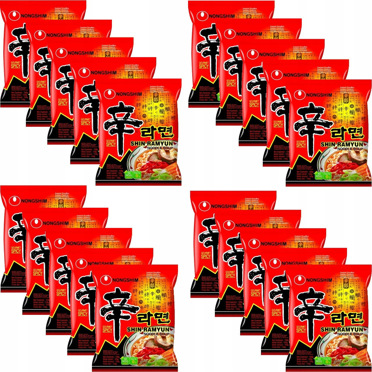 Karton Korejská instantní polévka Instant Shin Ramyun Hot 20x120 Nongshim