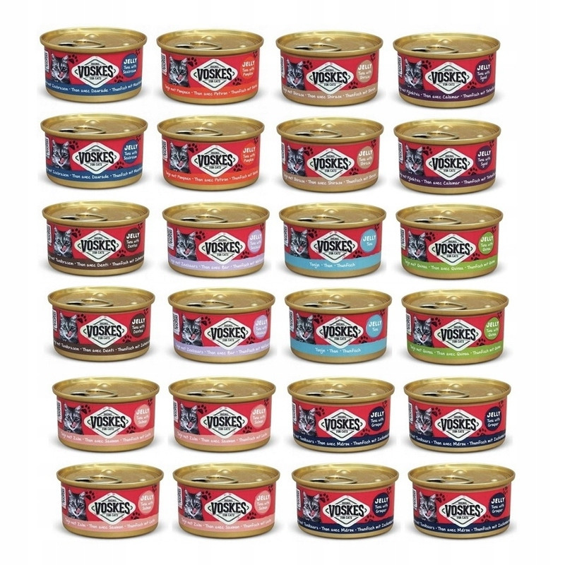 Voskes krmivo mokré pro kočky MIX 10 příchutí 24x85g