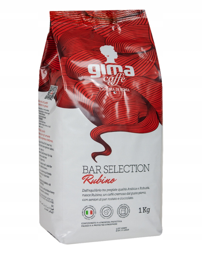 Káva zrnková Gima Rubino 1kg silná, hodně kofeinu Dárek videokniha
