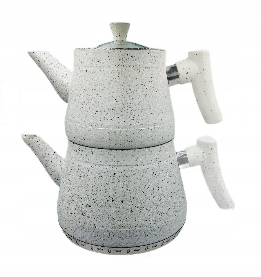 Turecká konvice na čaj světle béžová granitový efekt 2.7L