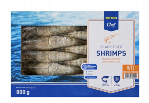 Metro Chef Krevety celé 8/12 800 g