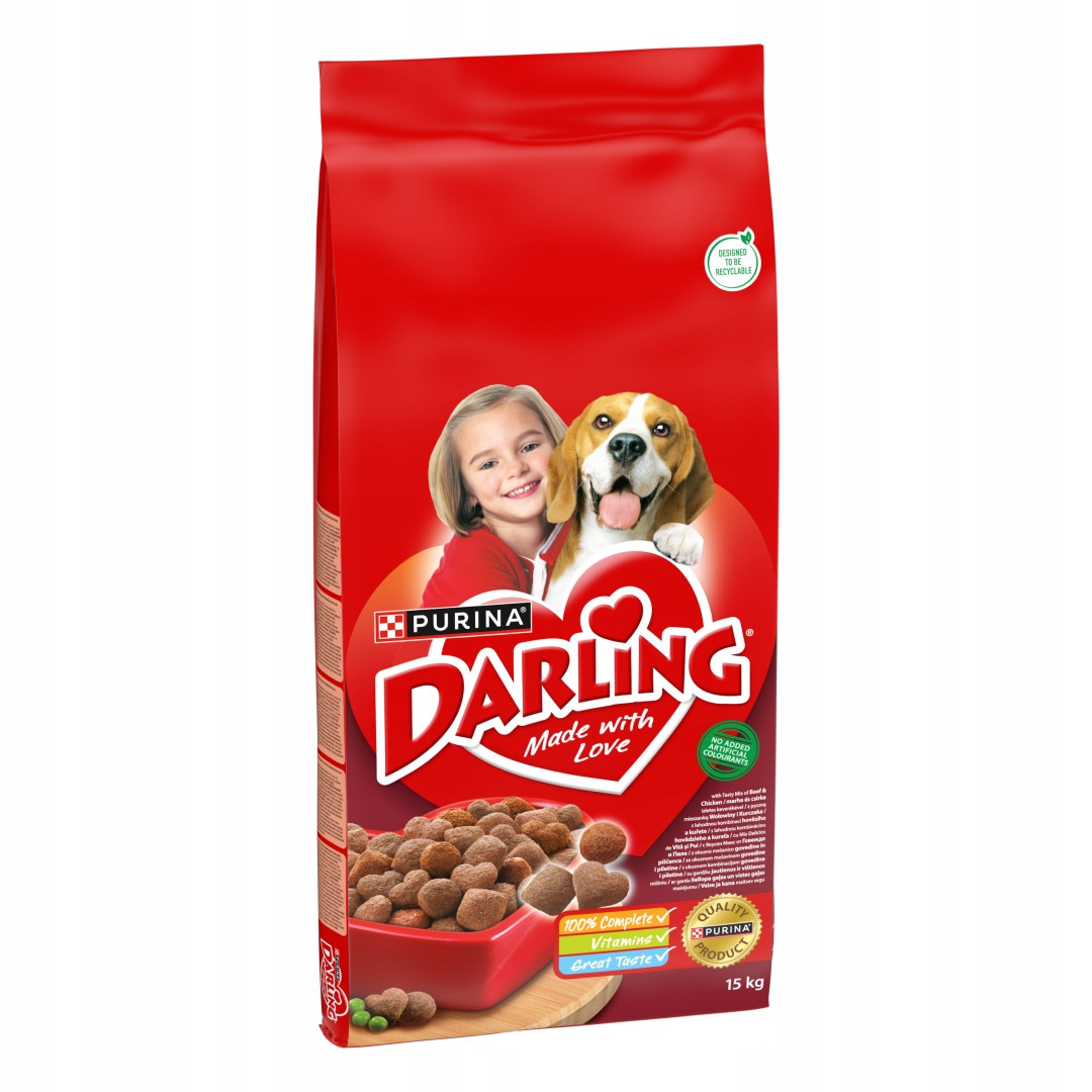 Purina Darling 15 kg Suché Krmivo pro psa Hovězí kuře se zeleninou