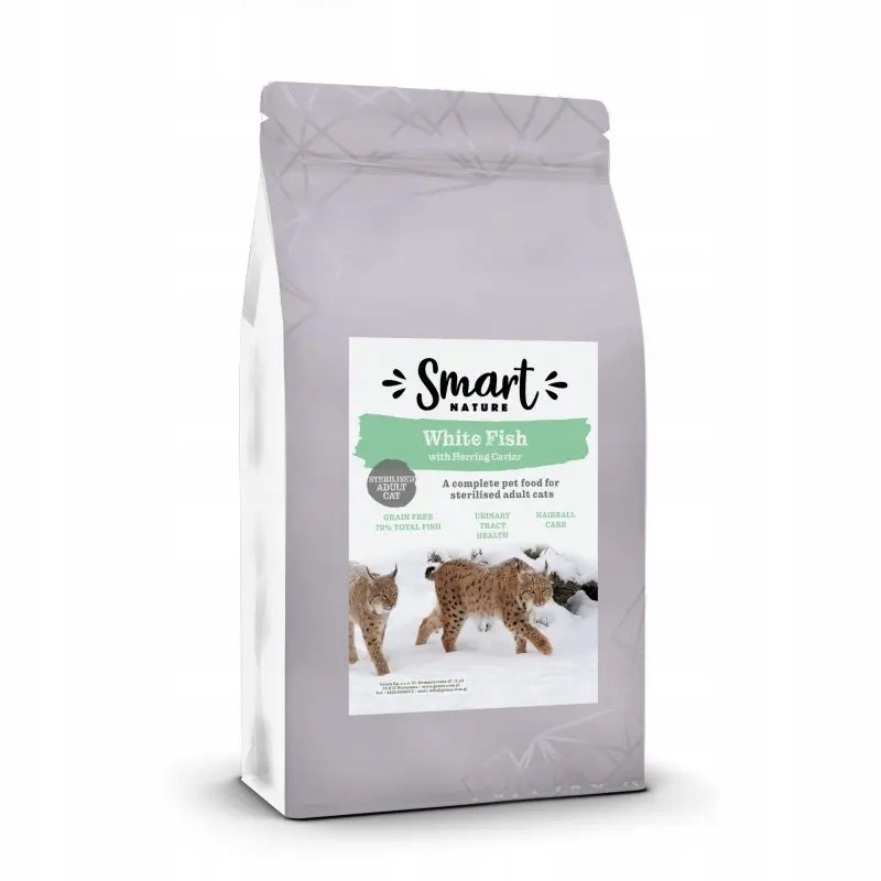 Smart Nature Cat Sterilized Skin Support 1,5kg Fish bez obilovin 70% ryb a kávy