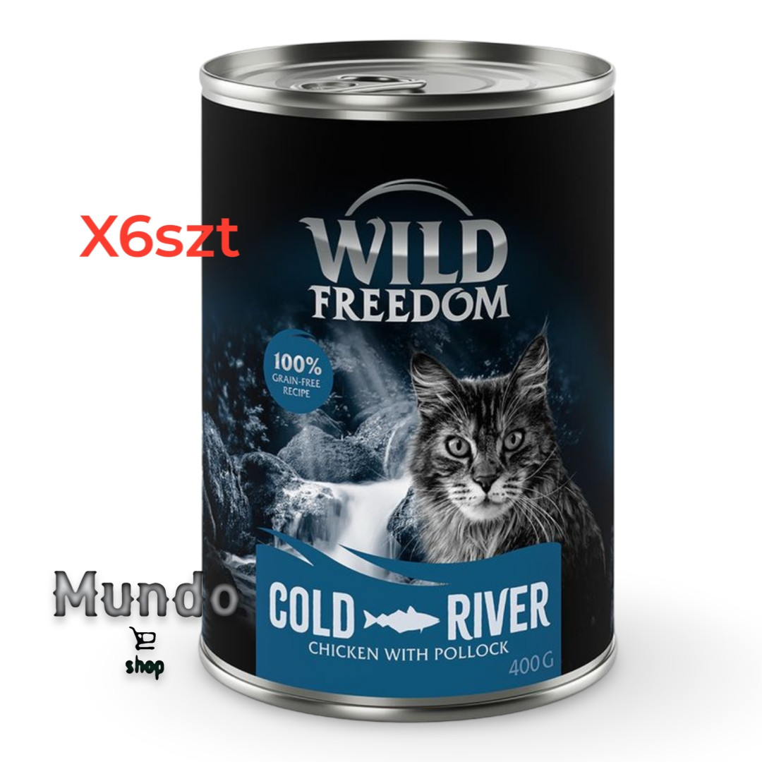 Wild Freedom Adult 6 x 400 g - bez obilovin - Cold River - treska & kuře