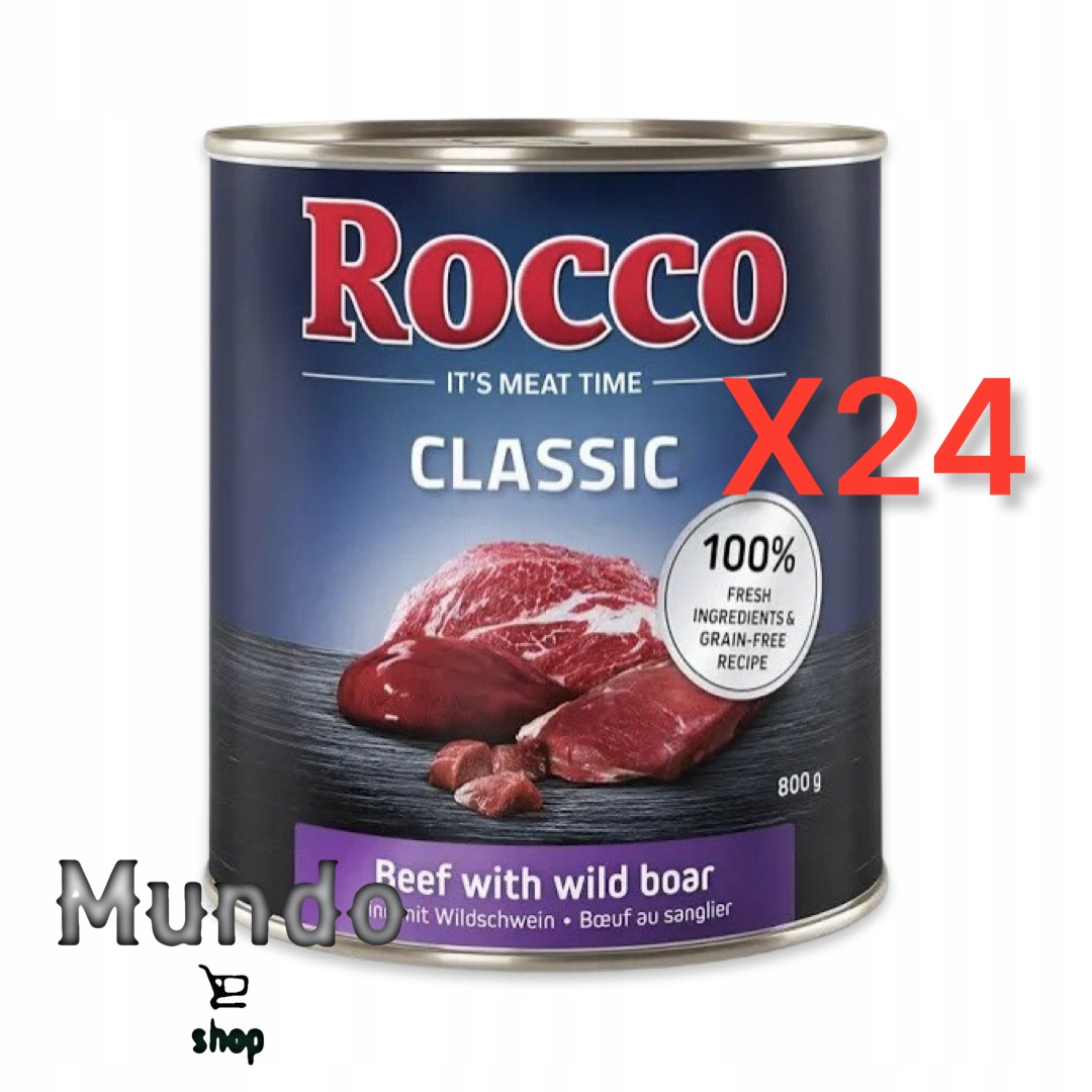 Rocco Classic Mix 24 x 800 g - hovězí s divočákem