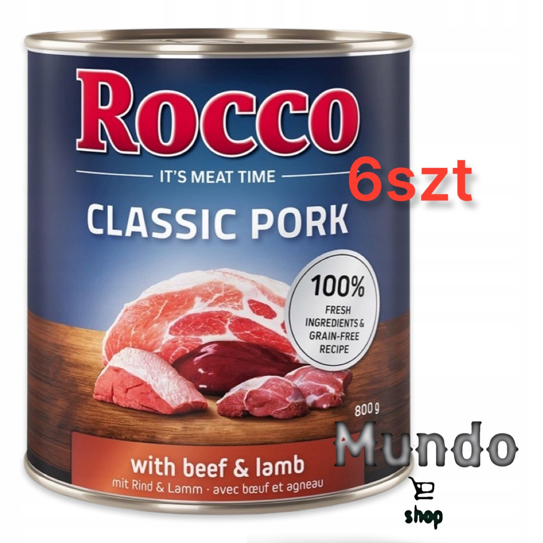 Rocco Classic Pork 6 x 800 g - hovězí a jehněčí