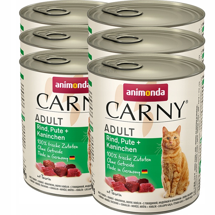 animonda Carny Adult 6 x 800 g - Hovězí, krůtí a králičí