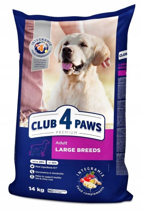 Club 4 Paws suché krmivo pro psy velkých plemen Labrador 14 kg Dárek