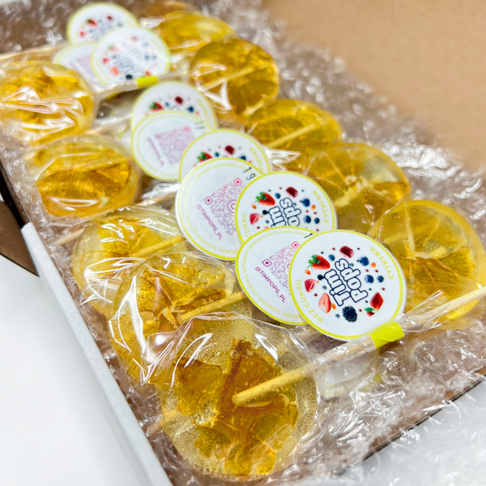 Sada Party Box TimPops 25 lízátek s citronovou příchutí (bez cukru)