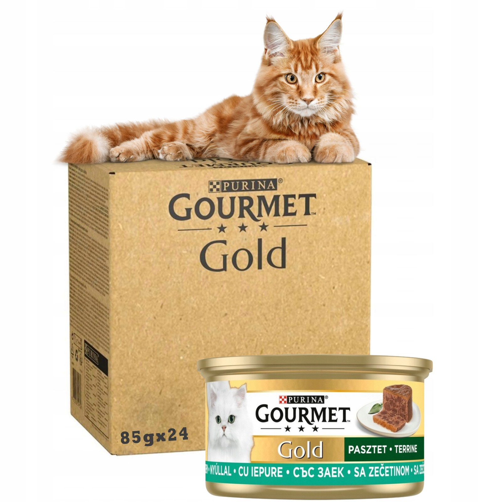Purina Gourmet Gold Vlhké krmivo Paštika s kousky králíka 85 g x 24 kusů