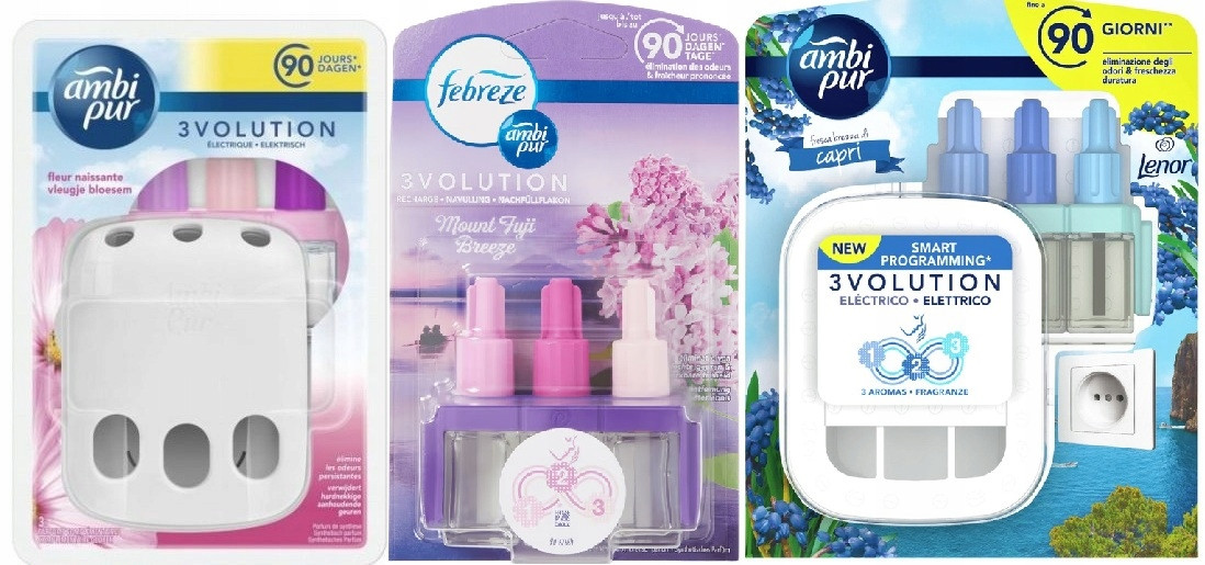 Febreeze/Ambi Pur 3Volution 2xstarter 3 náplně 20 ml MIX Vůně