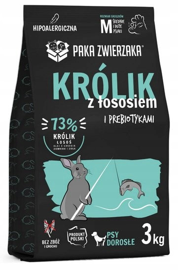 Paka Zwierzaka Krmivo suché pro psa Králík s lososem „M“ 3 kg