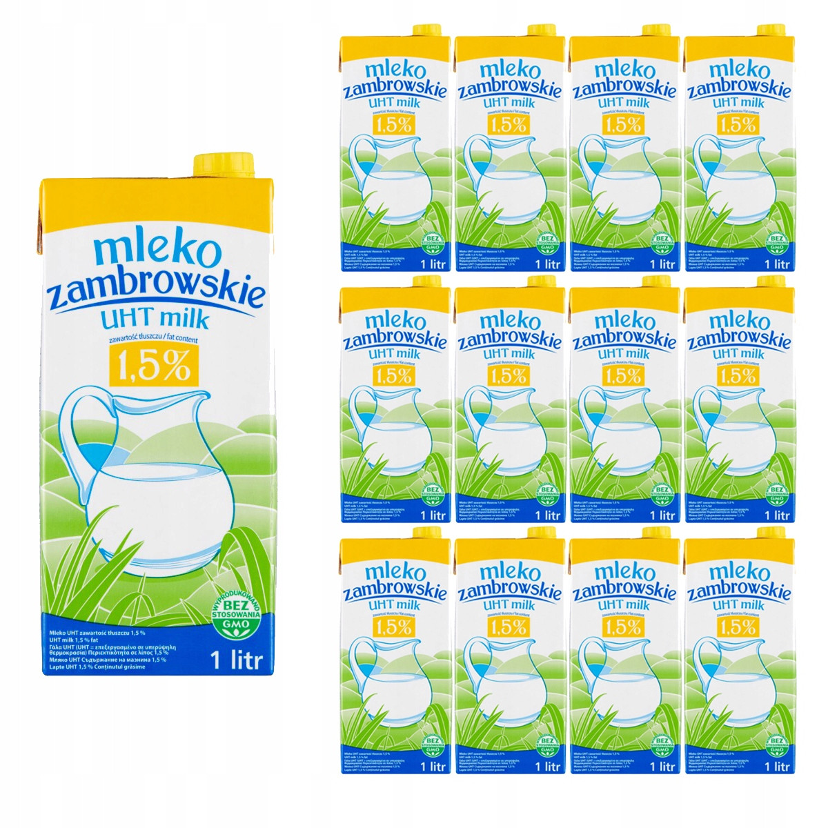 Zambrovské mléko Uht 1,5 % 1 l x 12 kusů