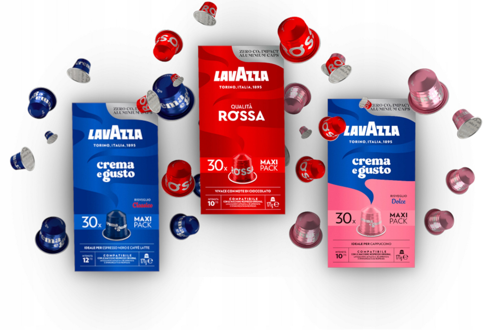 Kapsle Lavazza Nespresso mix Classico Rossa Dolce 3x30 italské espresso