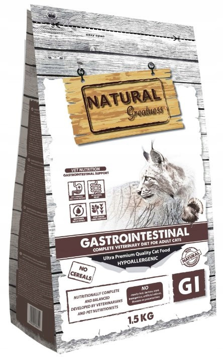 Natural Greatness Krmivo pro kočky s potravinovou přecitlivělostí Gastro 1,5kg
