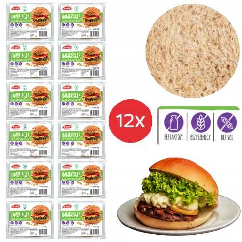 12x Bezlepkové rohlíky Hamburger se semínkem bez laktózy bez pšenice sóji
