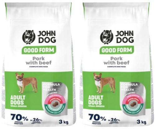 John Dog Good Form krmivo pro psy malých plemen Vepřové Hovězí Maso 2x3 kg
