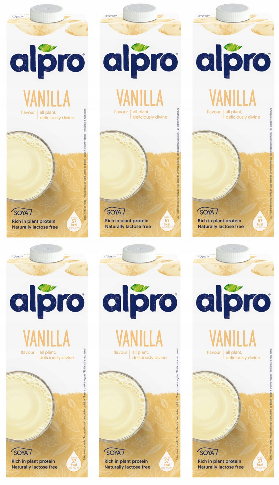 Alpro Sójový Nápoj S Vanilkovou Příchutí S Vápníkem A Vitamíny 6x 1L