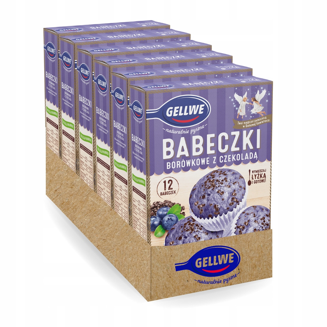 Gellwe Borůvkové muffiny s čokoládou, směs na pečení 290 g x 6 kusů