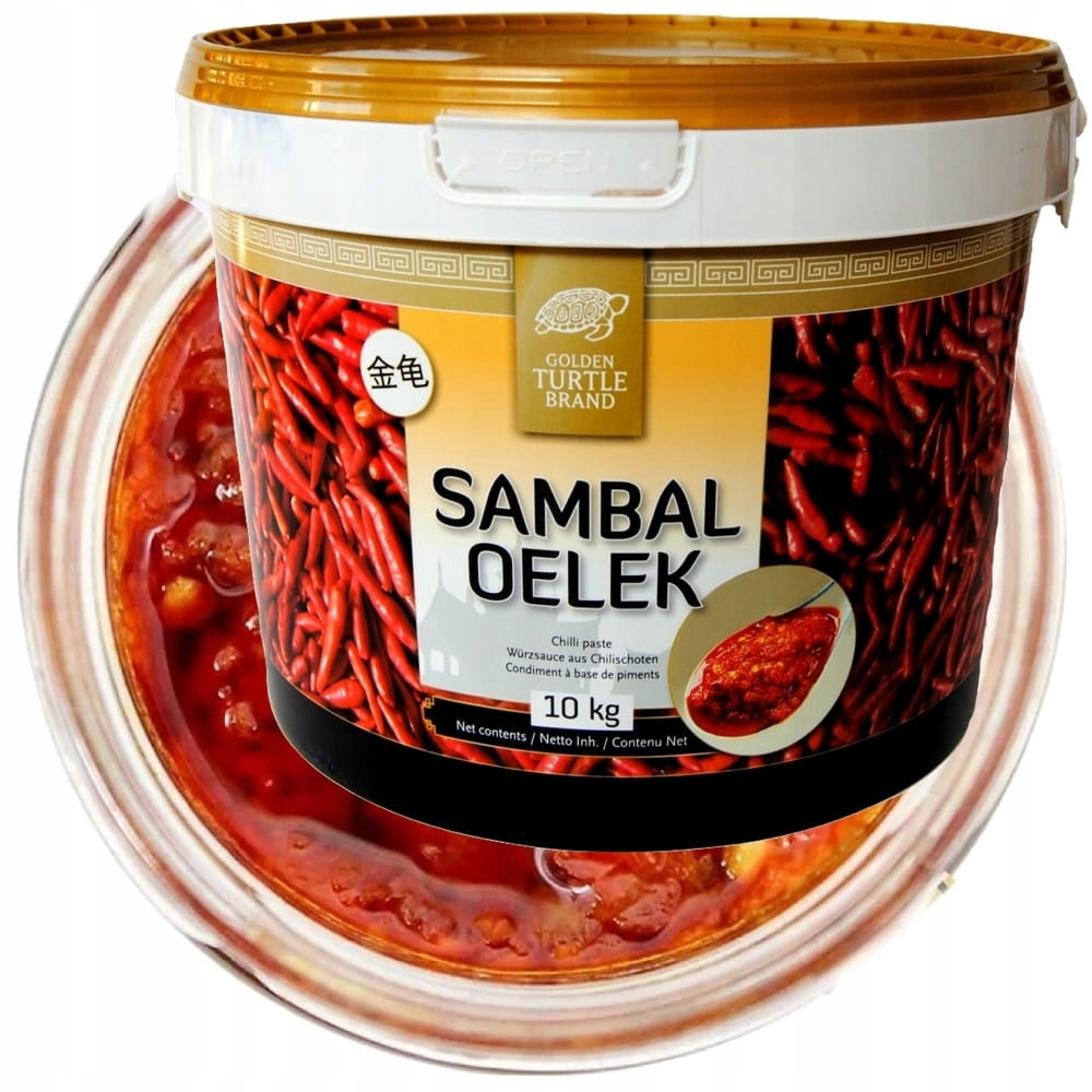 Omáčka Sambal Oelek Pasta Ostré pyré z Chili Hot 10kg Golden Turtle Brand