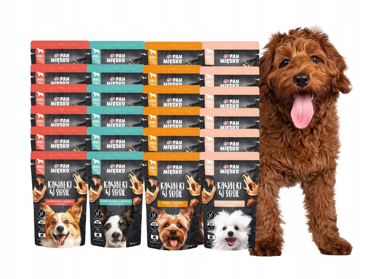 Pan Mięsko Krmivo mokré pro psa Kousky v omáčce MIX Chutí 24x150g