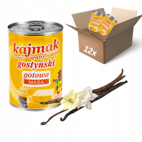 12 x Kajmak gostinská hmota 510g vanilková na palačinky, vafle, oplatky