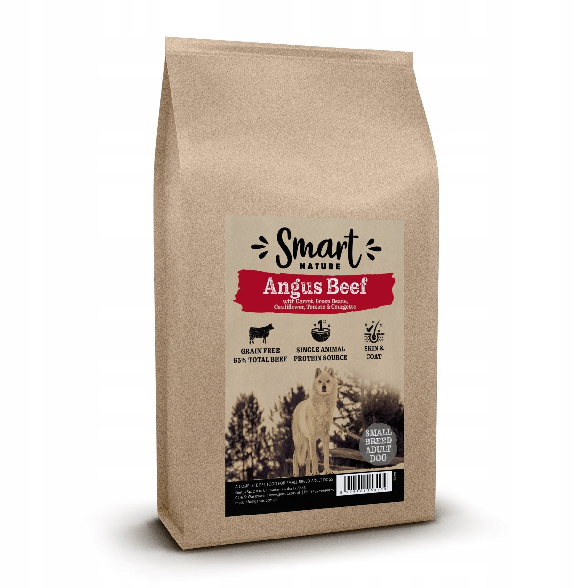 Smart Nature Dog Small Angus Beef 2kg 65% hovězího masa Angus, bez obilovin