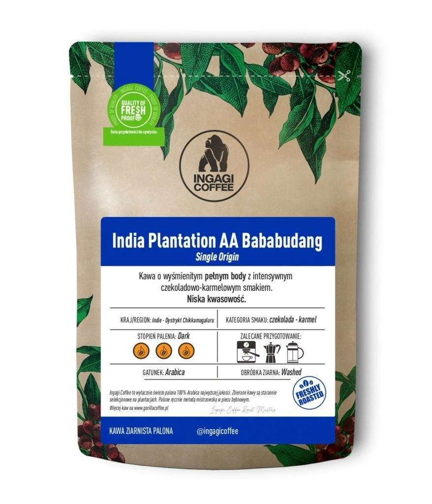 Káva zrnková Indie Plantation 1 kg arabika čerstvě pražená