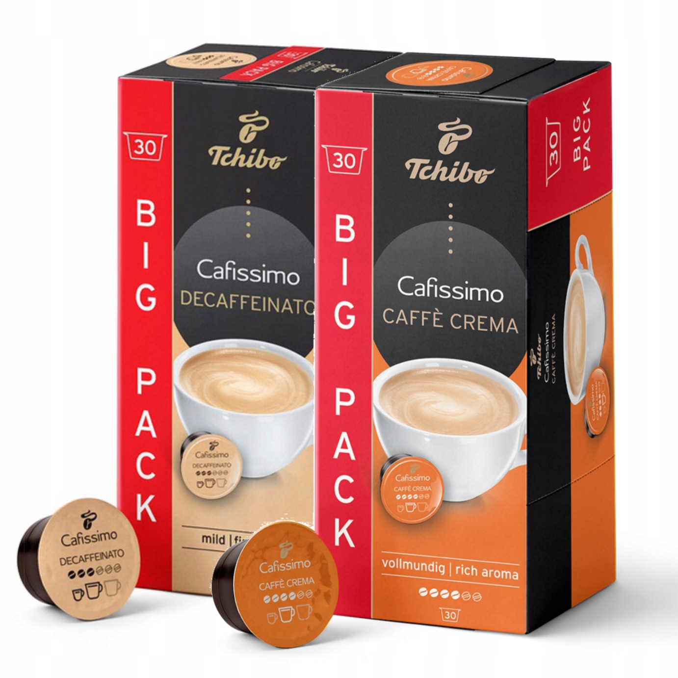Tchibo Cafissimo Crema Rich Aroma Káva 30Kaps Arabika/Decaffeinato 30 Kaps