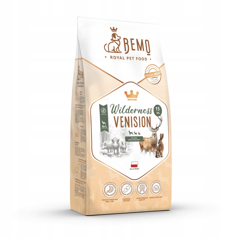 Bemo Wilderness Venision Zvěřina 60 % masa Divoký jelen Zajíc M/L 15 kg