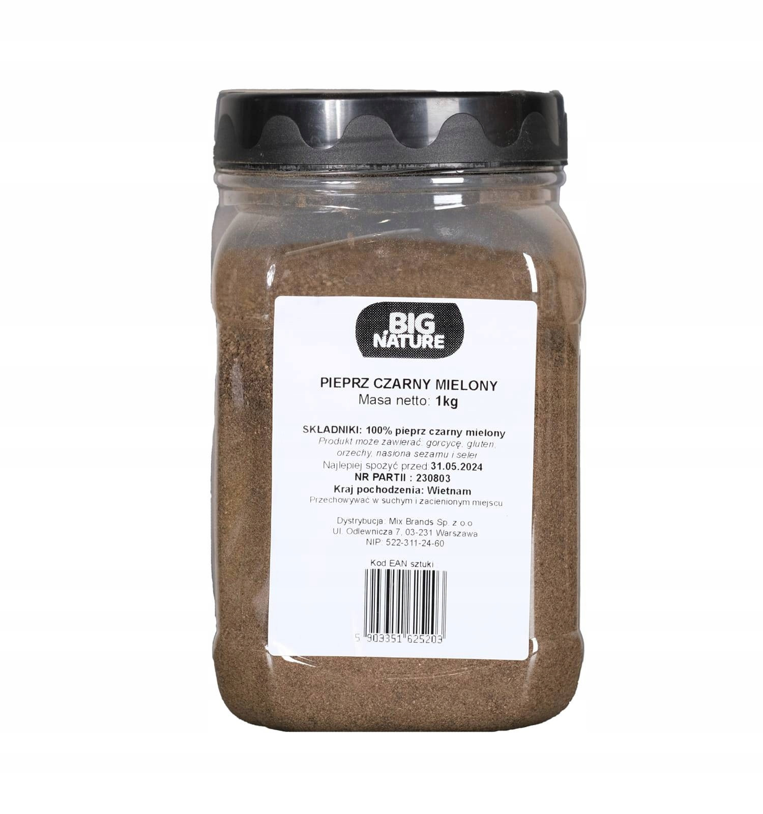 Pepř Černý Mletý 1KG Mixbrands