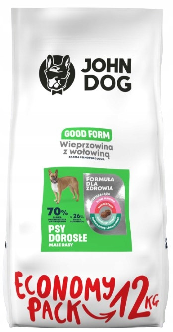 John Dog suché krmivo pro psy malých plemen Vepřové Hovězí Maso 12 kg